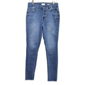 Kensie Jeans The Ultimate High Rise Skinny Jeans Sz 2 Button Fly Blue Stretch